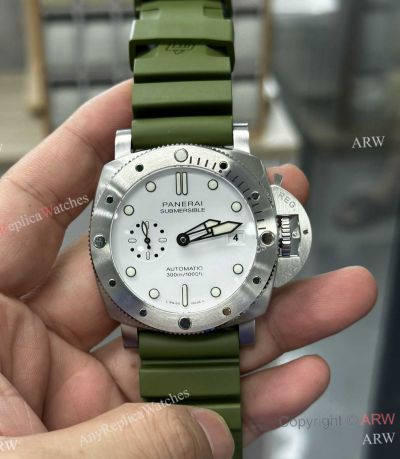 VS Factory Panerai Submersible PAM01226 White Face 44mm Green Strap